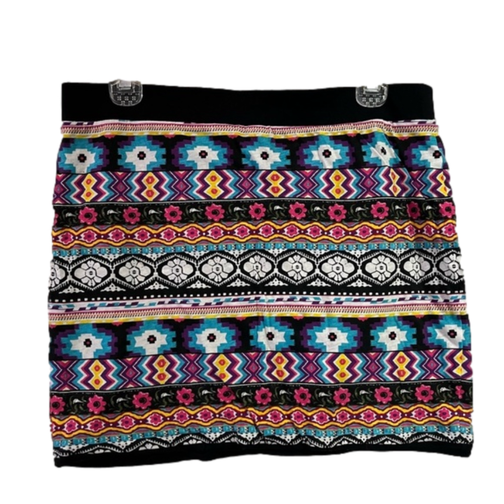 L.E.I multicolour tribal print skirt L